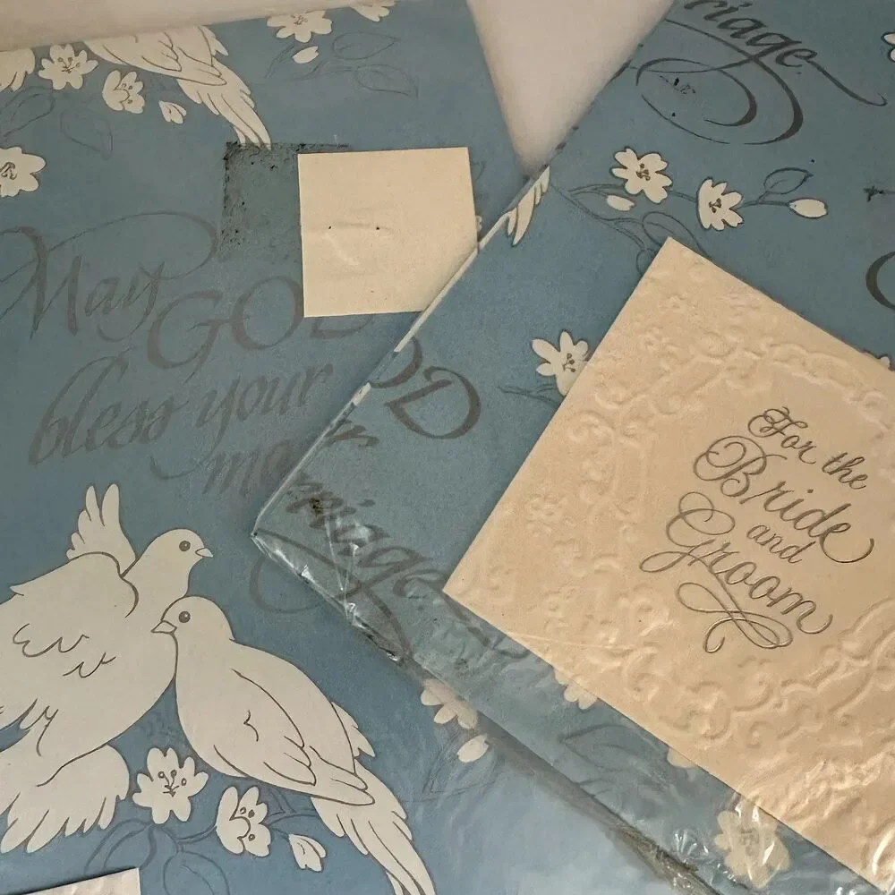 10 Vintage American Greetings Forget Me Not Bride Marriage Gift Wrap Sealed